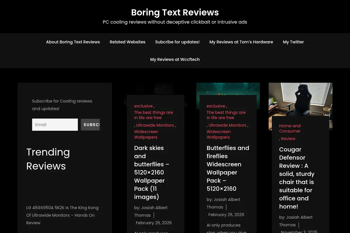 Boring Text Reviews