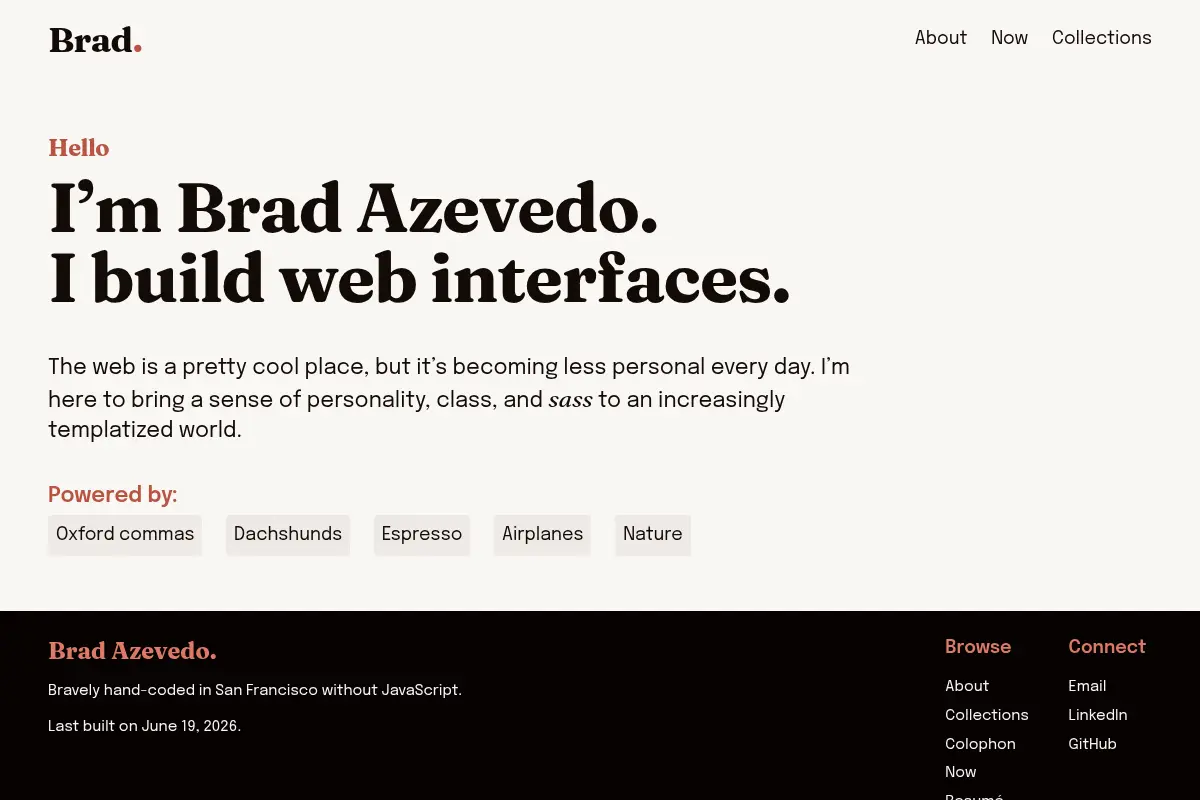 Brad Azevedo | Front-end web developer