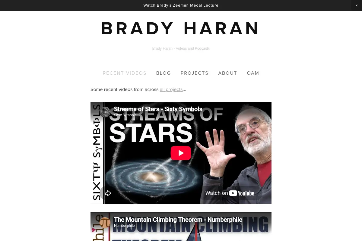Brady Haran Blog