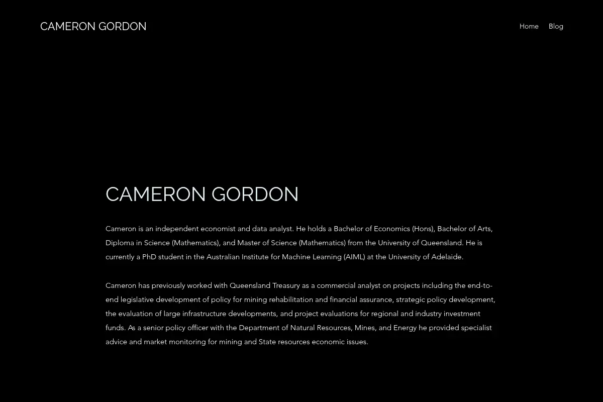 Artificial Economics | Cameron Gordon