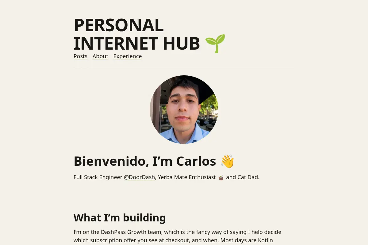 Carlos Alba - Software Engineer | Personal Internet Hub 🌱