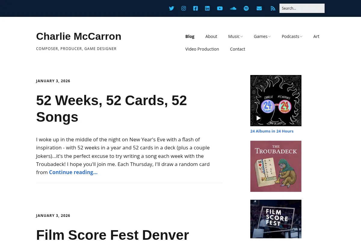 Charlie McCarron • Composer, Producer, Game Designer