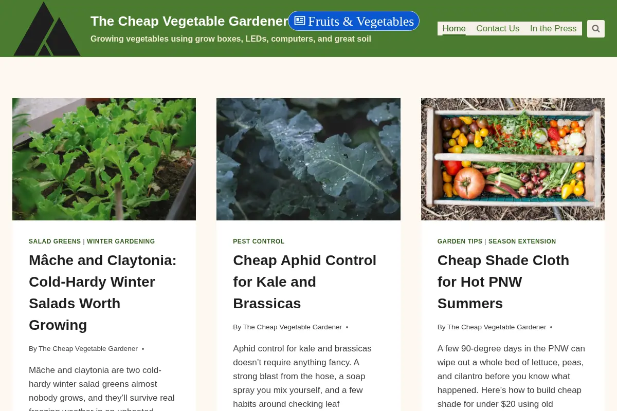 The Cheap Vegetable Gardener