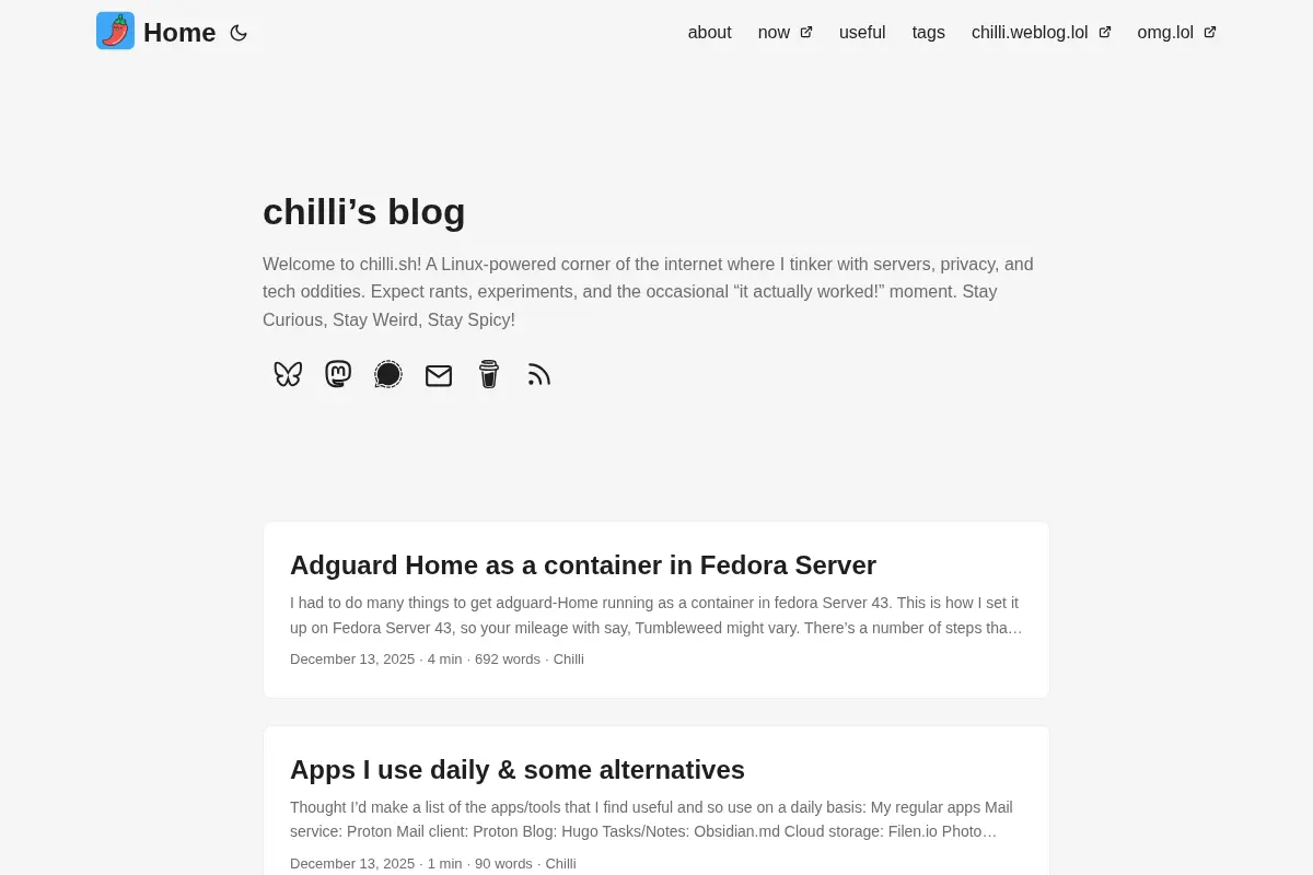 chilli's blog