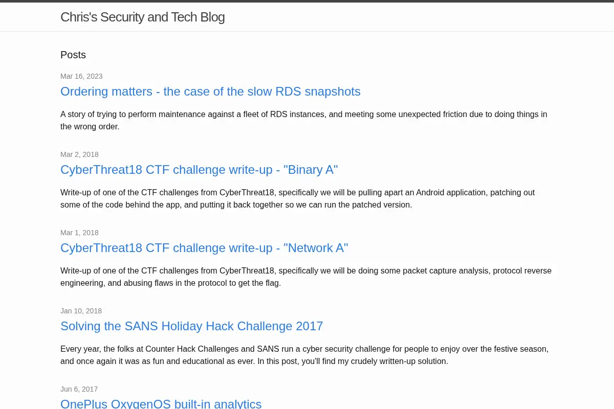 Chris's Security and Tech Blog