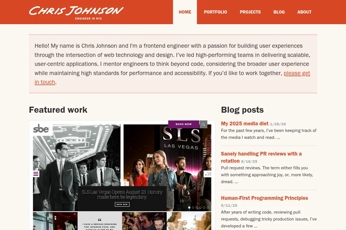 Chris Johnson - Frontend Engineer in NYC