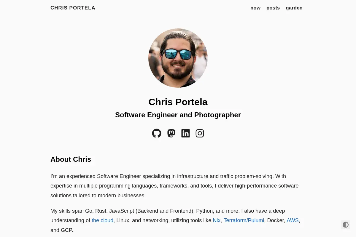 Chris Portela - Cloud, Software, and Photography