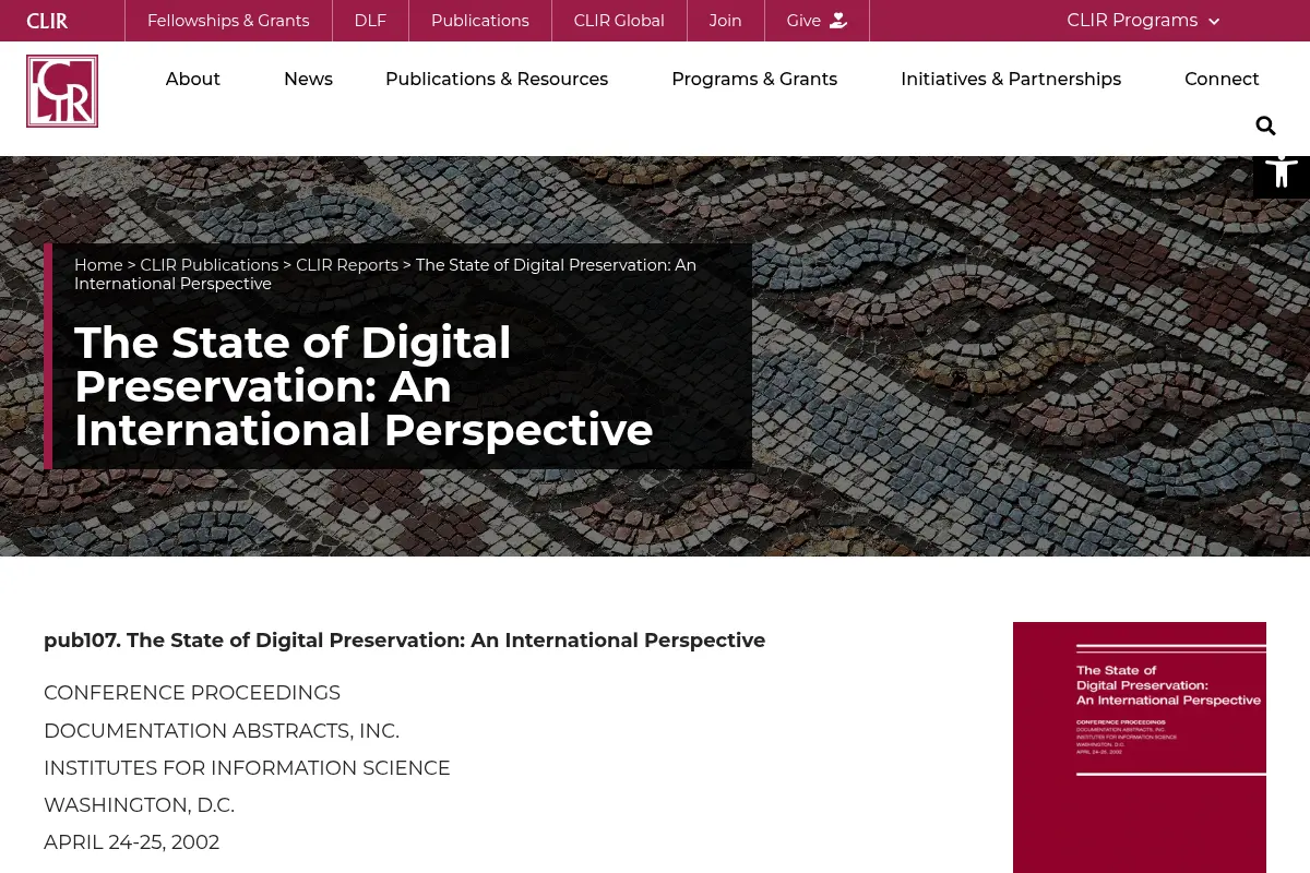 The State of Digital Preservation: An International Perspective • CLIR