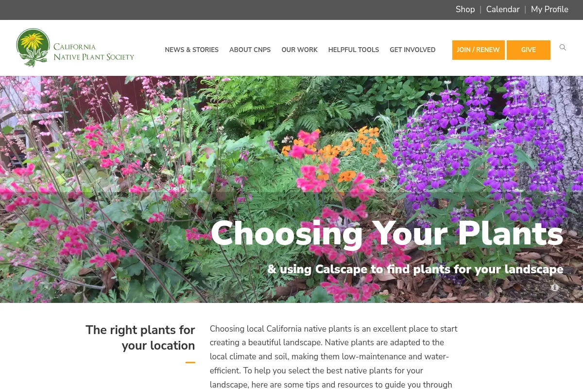 Choosing Your Plants - California Native Plant Society