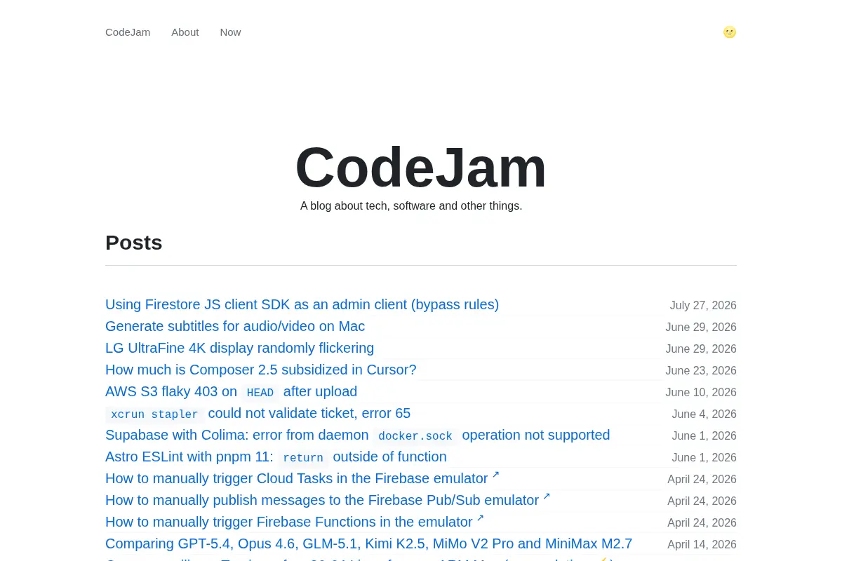 CodeJam - A blog about tech, software and other things