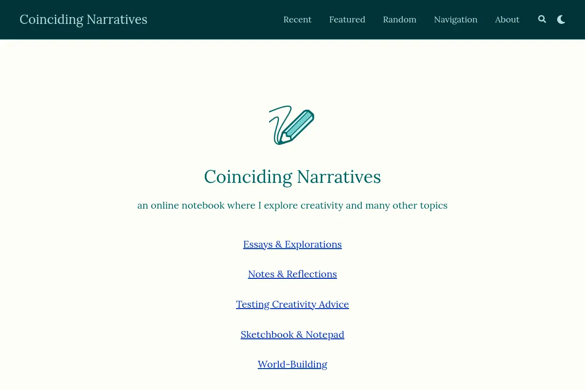 Coinciding Narratives – an online notebook where I explore creativity and many other topics