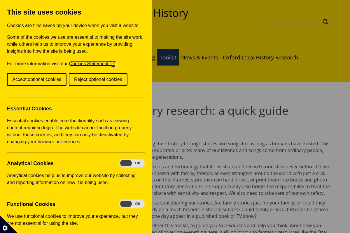 Oral History research: a quick guide