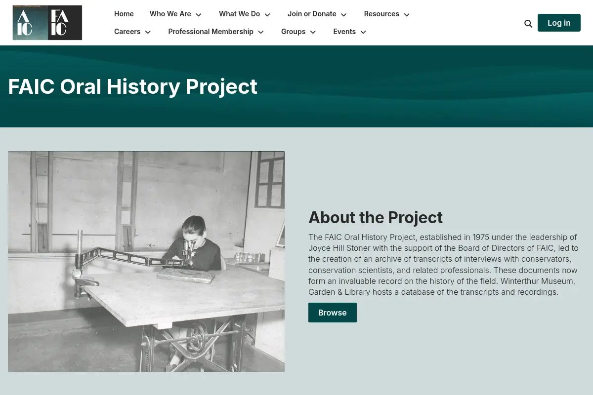 FAIC Oral History Project