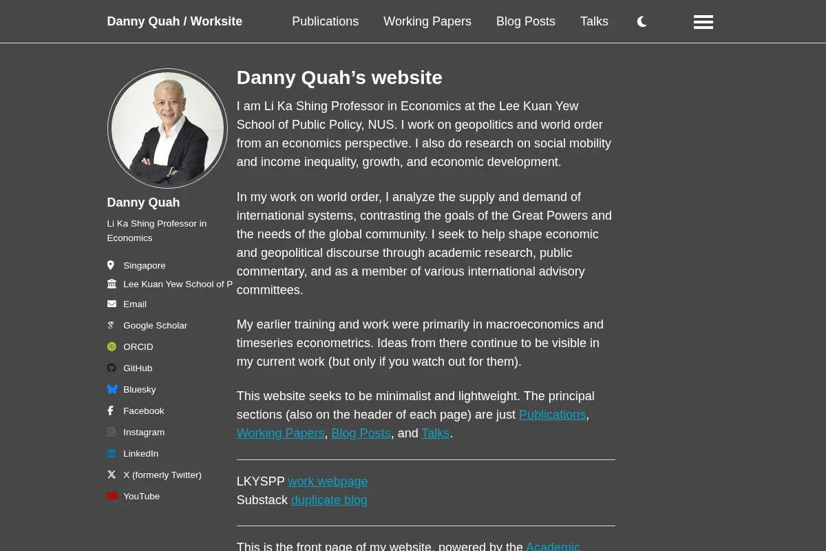 Danny Quah / Worksite