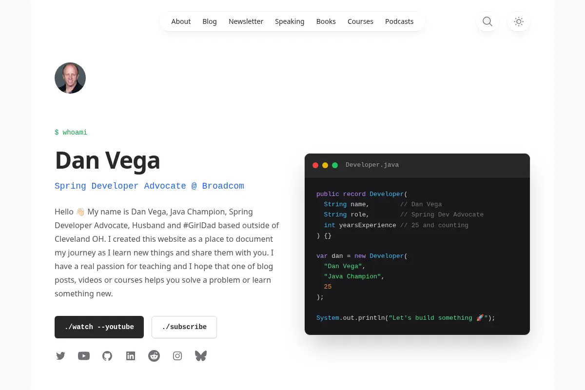 Dan Vega - Spring Developer Advocate, YouTuber and Lifelong Learner