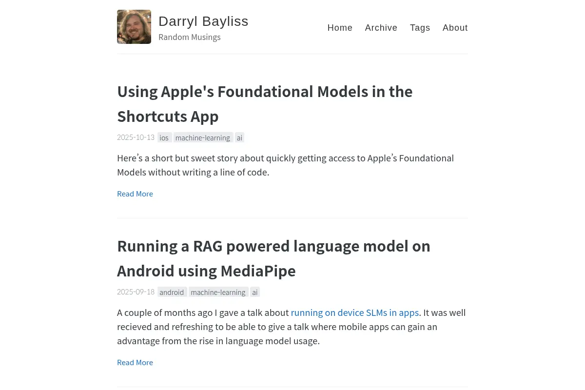Darryl Bayliss's Blog