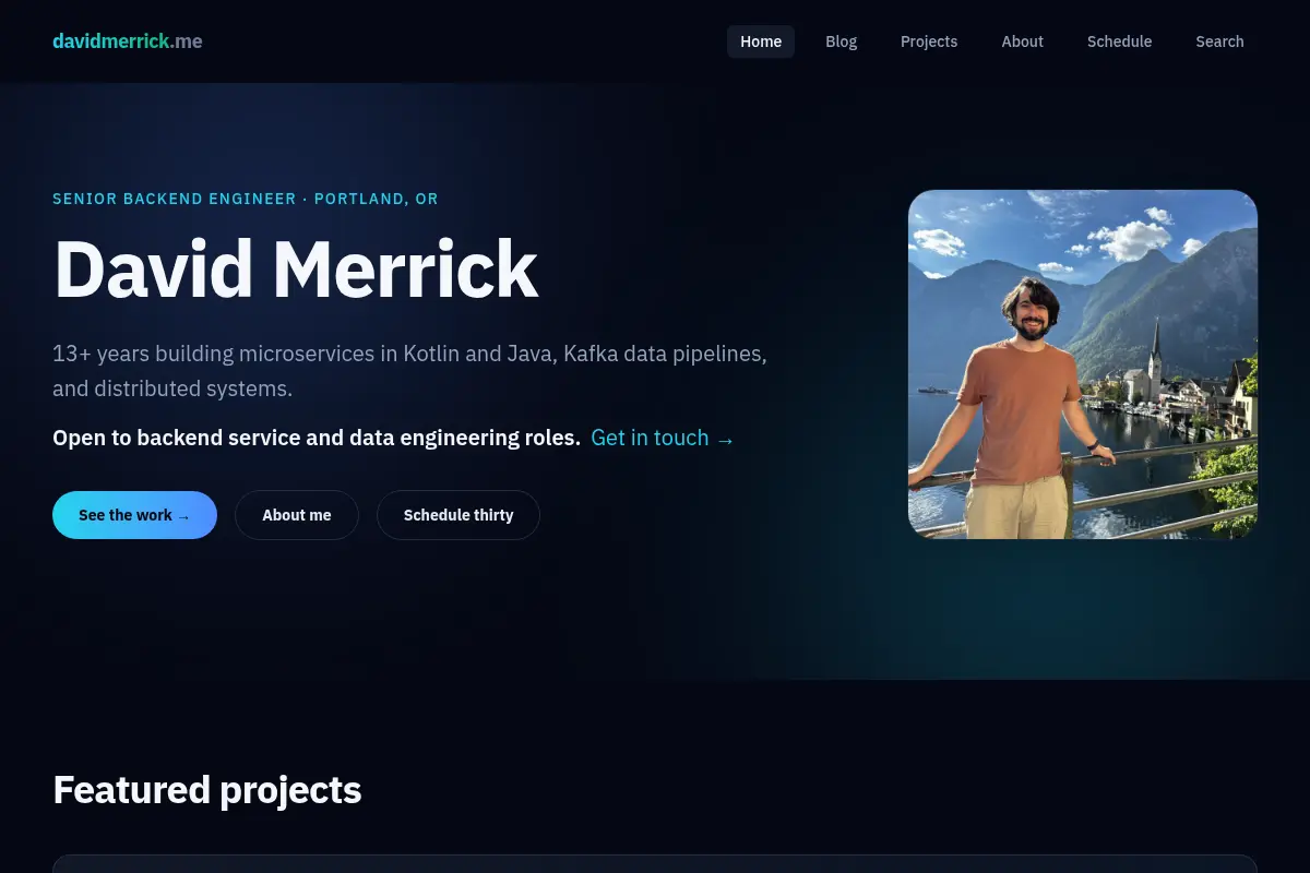 David Merrick — backend engineer, agentic systems builder