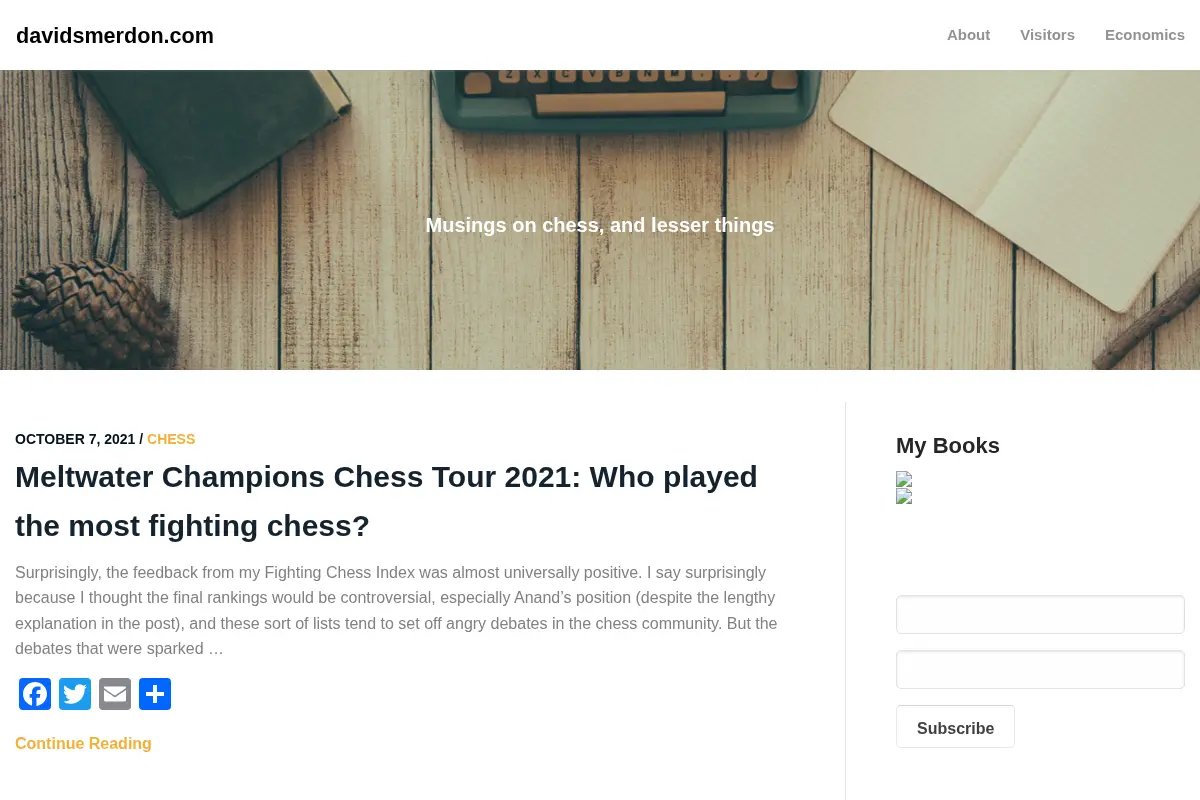 davidsmerdon.com – Musings on chess, and lesser things.