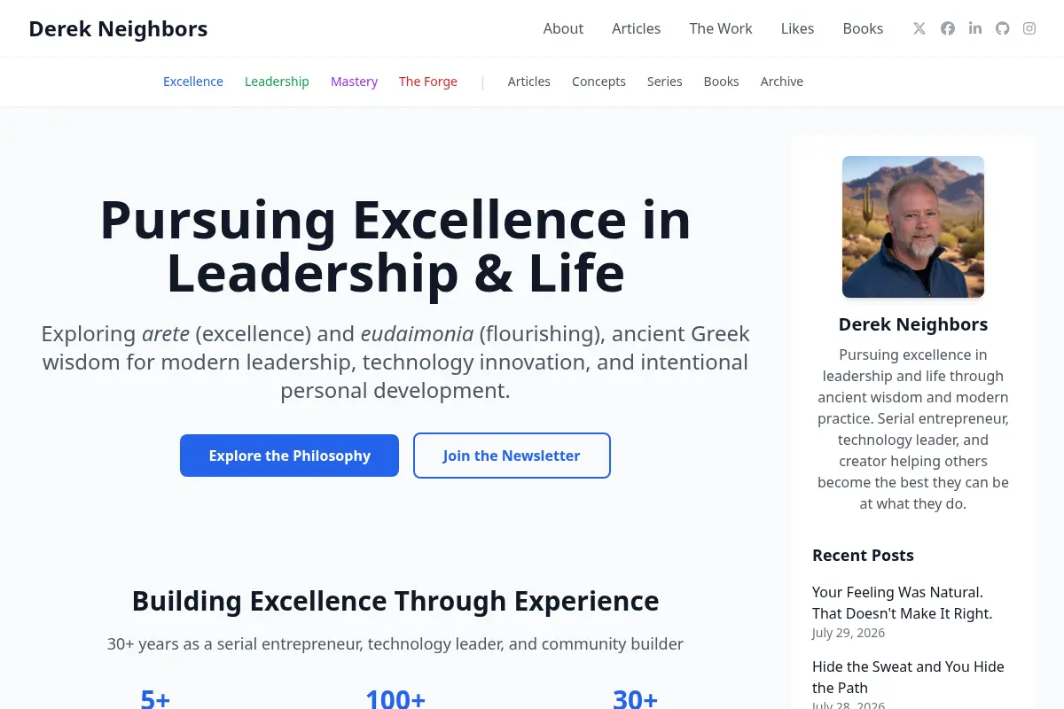 Derek Neighbors | Arete, Eudaimonia, and Excellence
