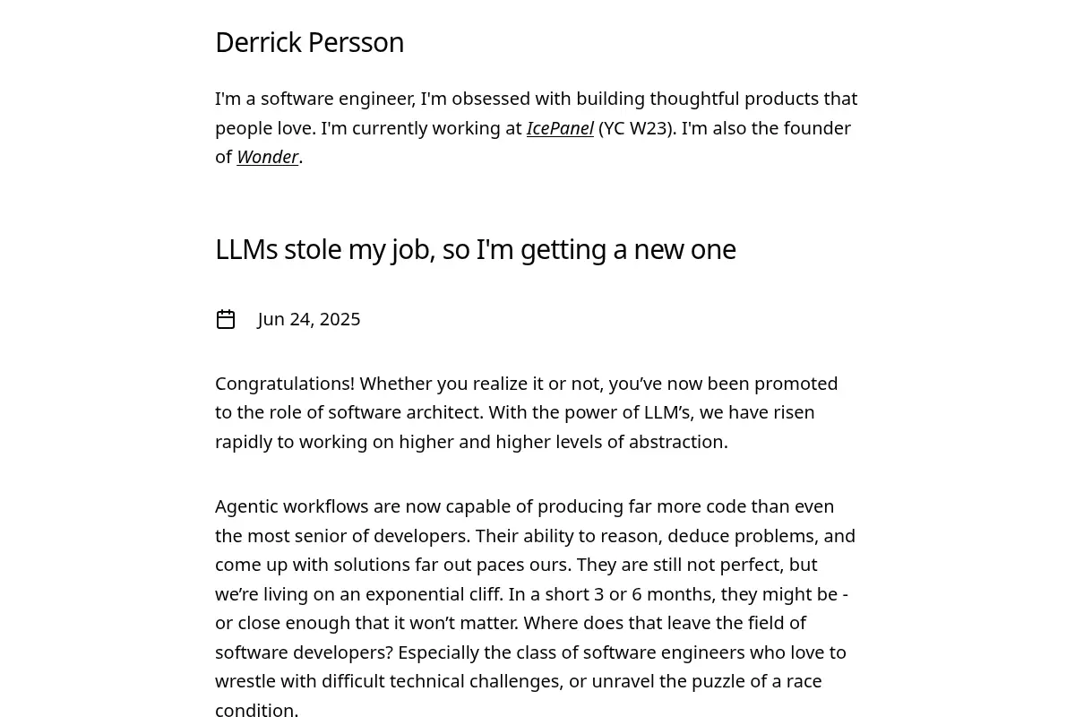 Derrick Persson — Code & Product