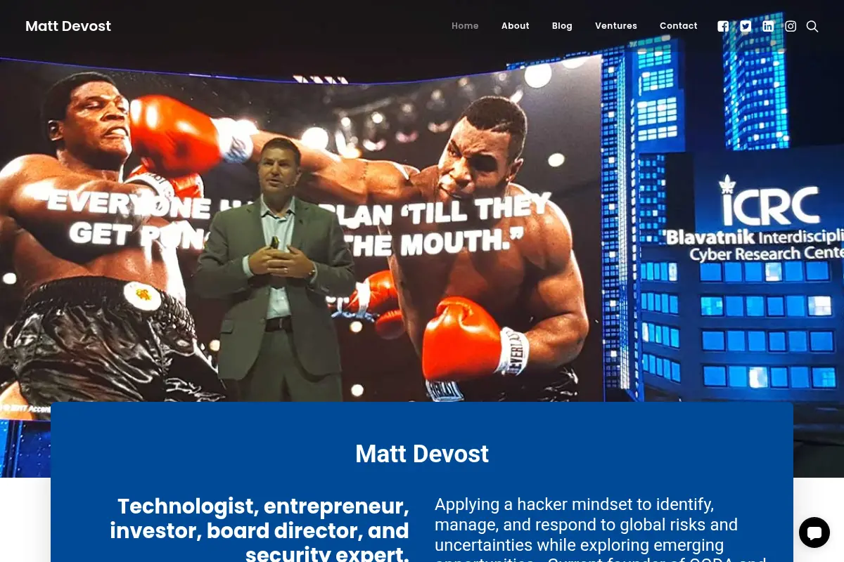 Matt Devost – Technologist | Entrepreneur | Security Expert