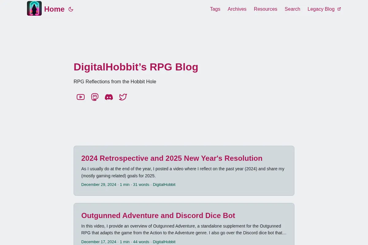 DigitalHobbit's RPG Blog