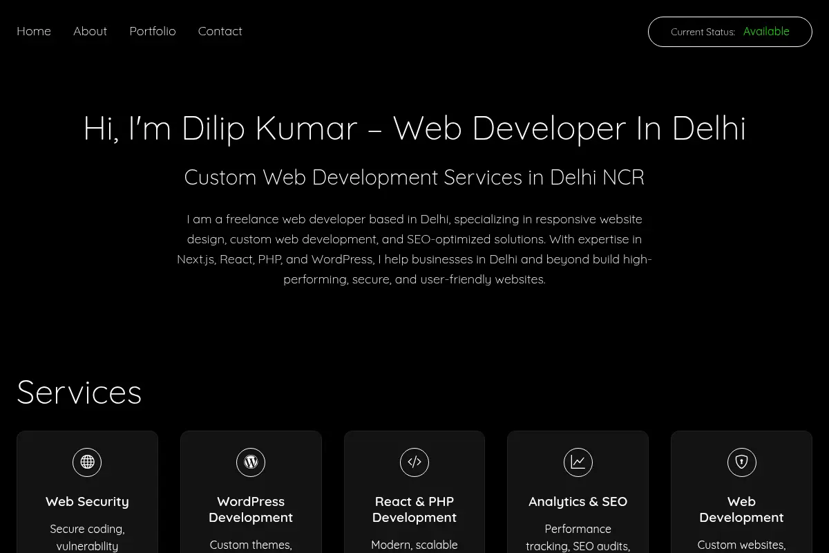 Dilip Kumar | Web Developer in Delhi