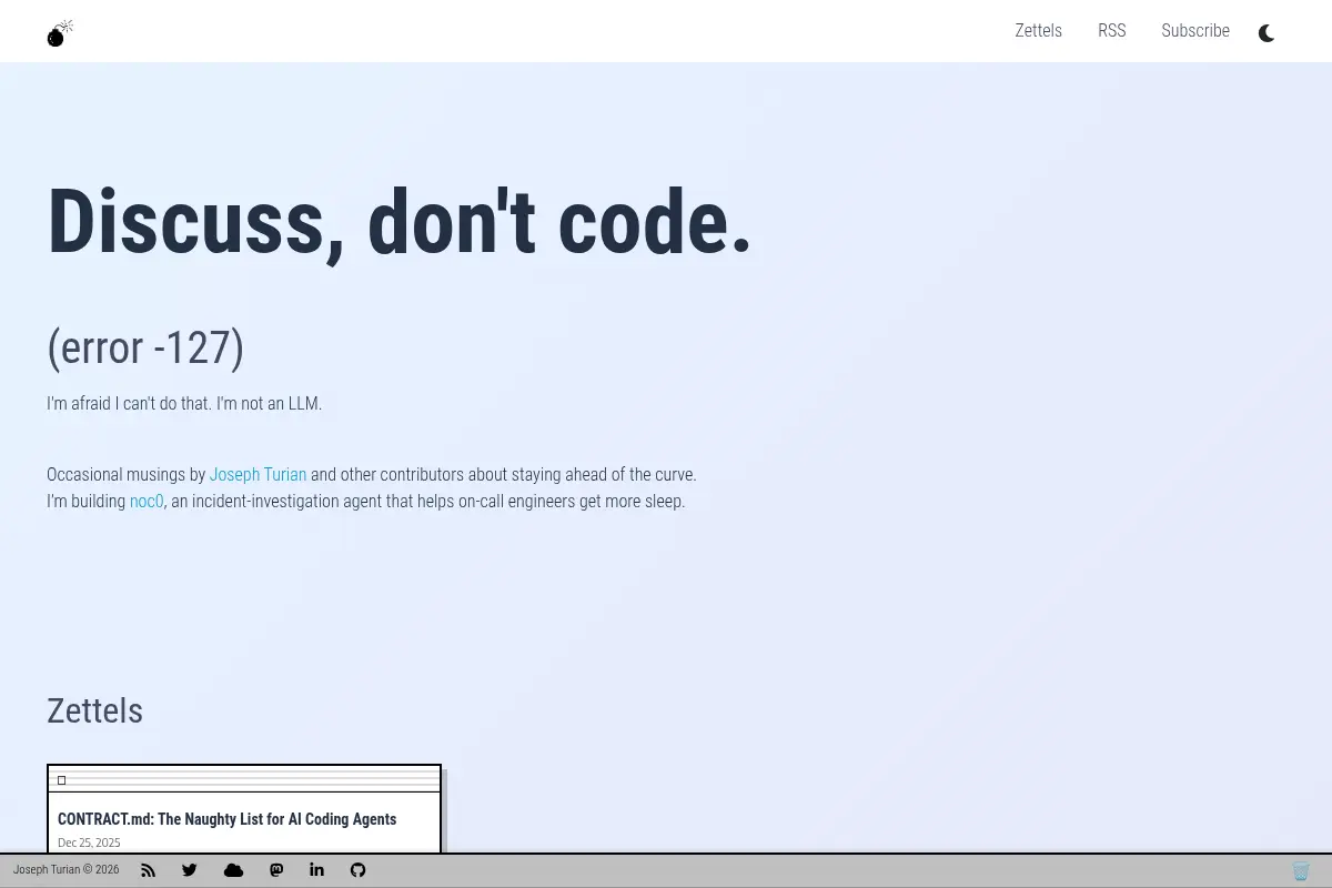 Discuss, don't code.