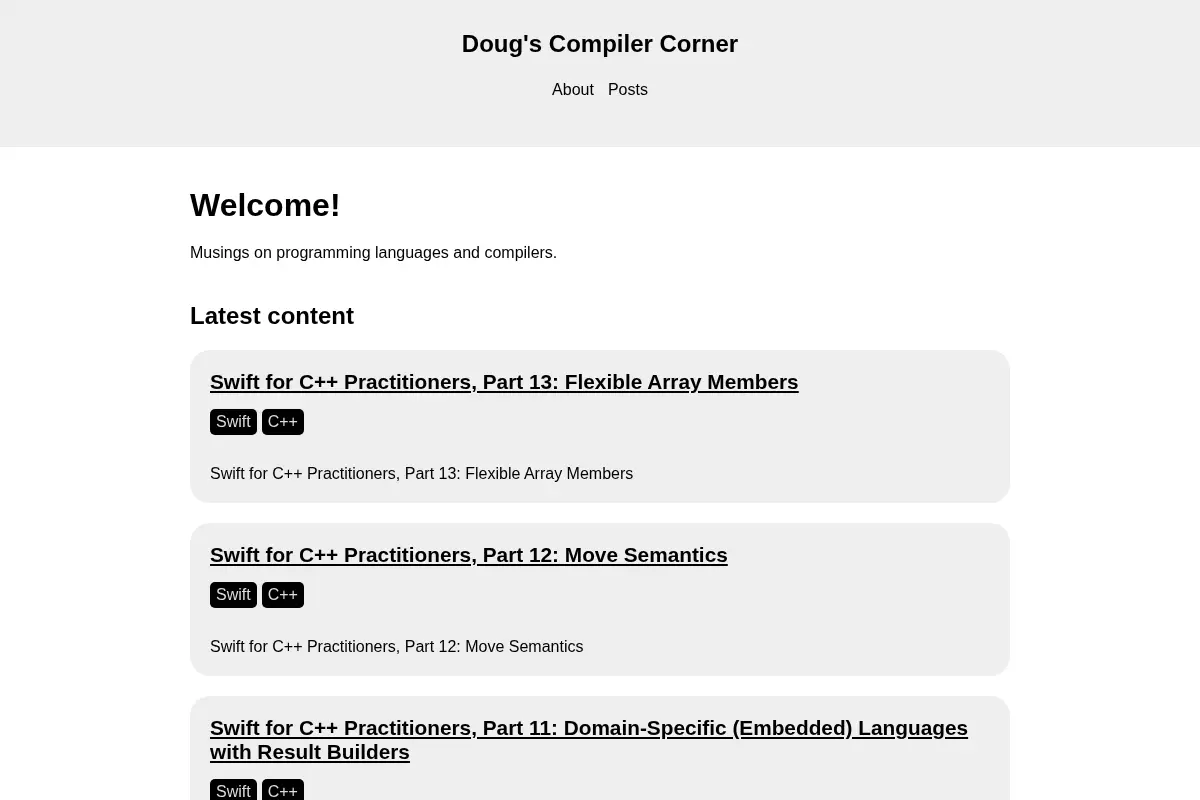 Doug's Compiler Corner