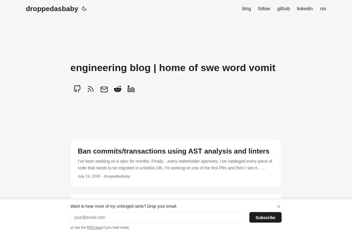 droppedasbaby - engineering blog