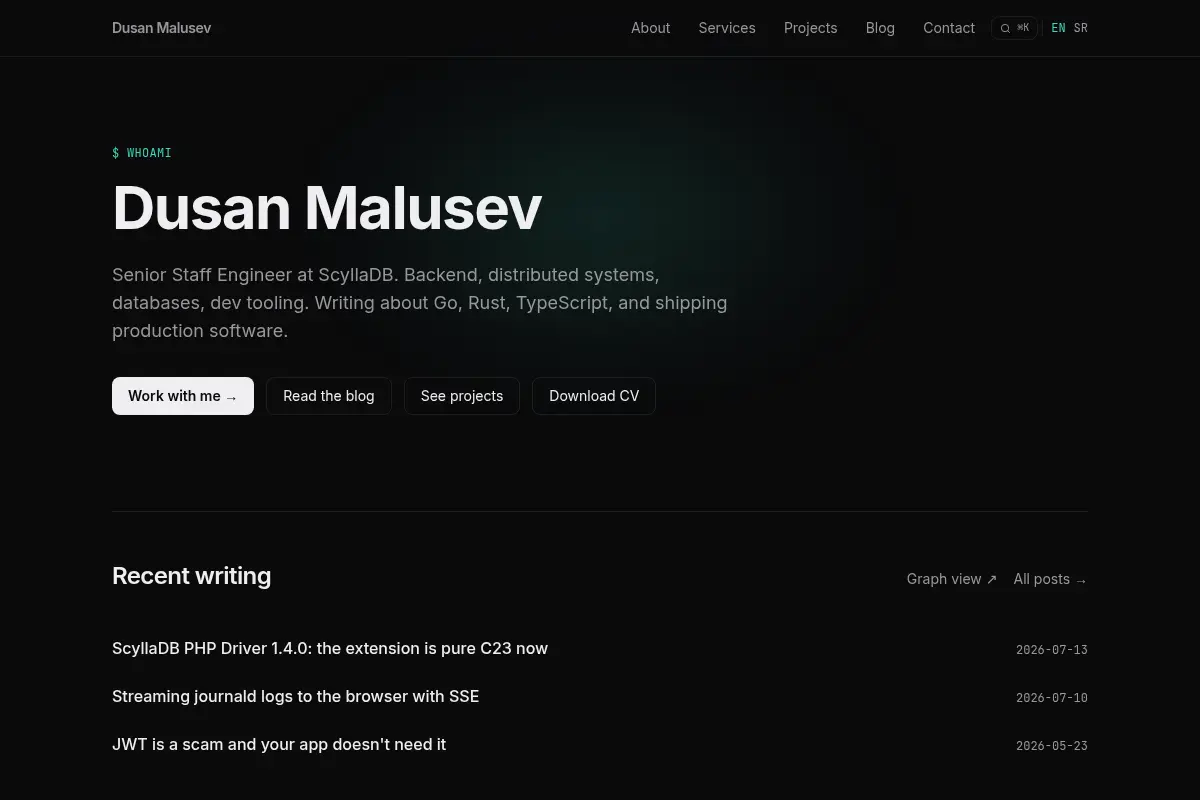 Dusan Malusev — Senior Backend Engineer