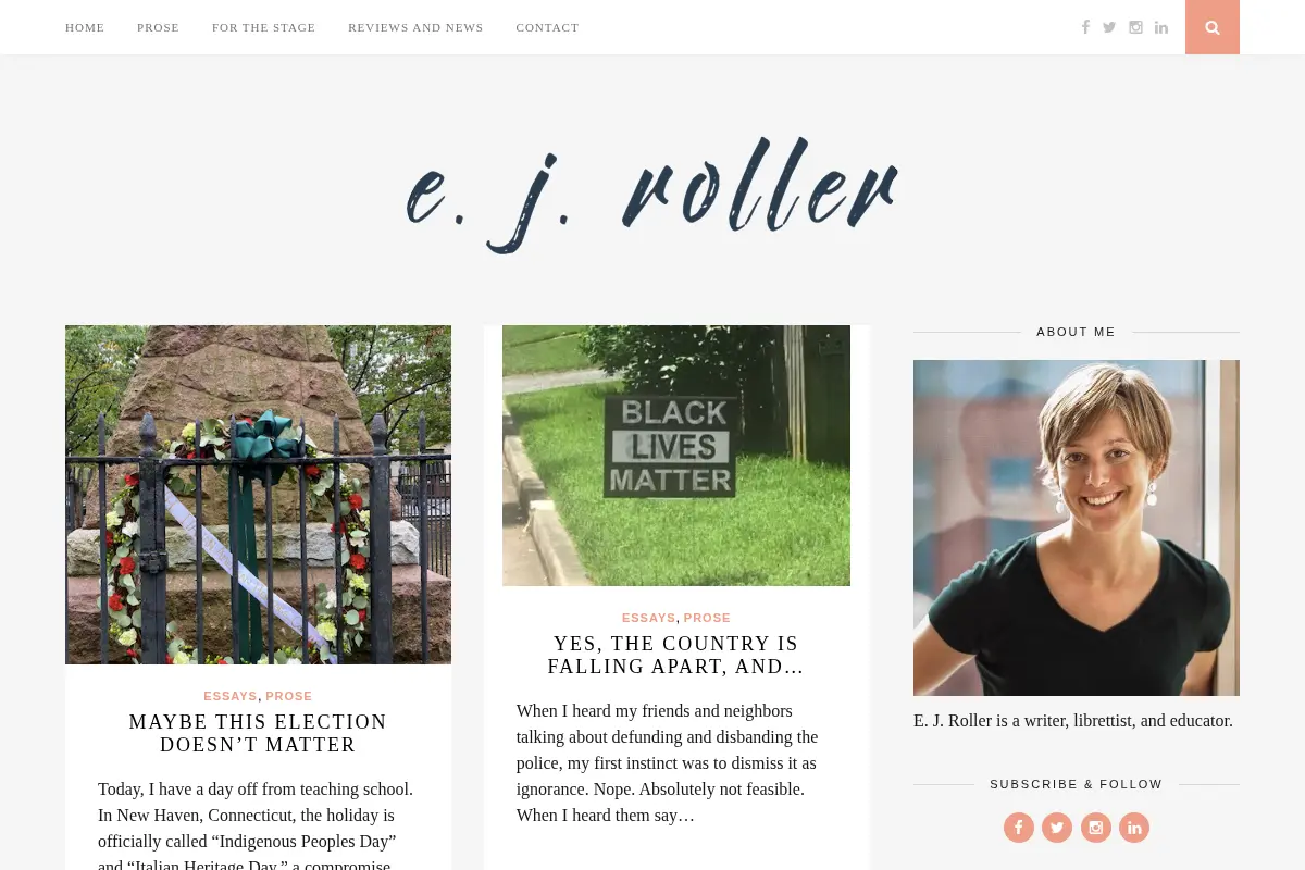 E. J. Roller - Writer
