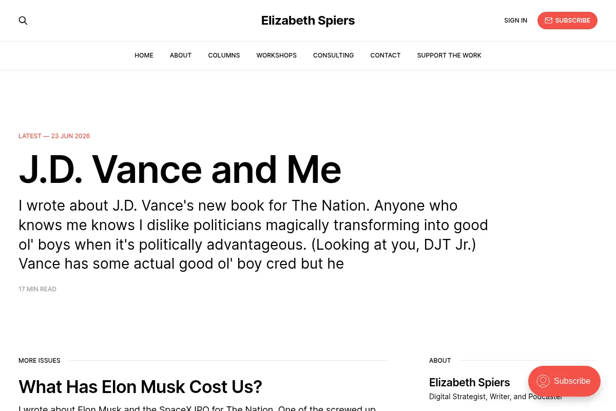 Elizabeth Spiers opinion writer, digital strategist, co-host of Slate Money