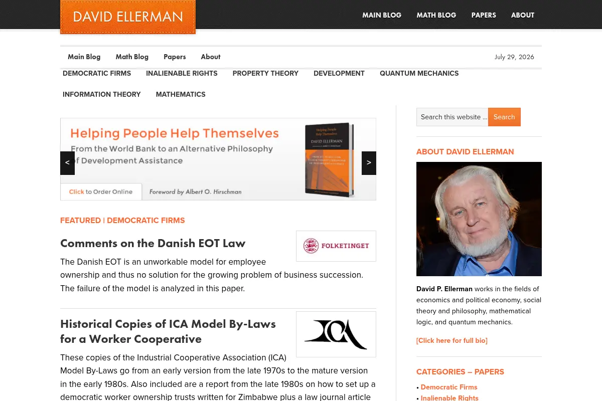DAVID ELLERMAN — David Ellerman's draft and published papers
