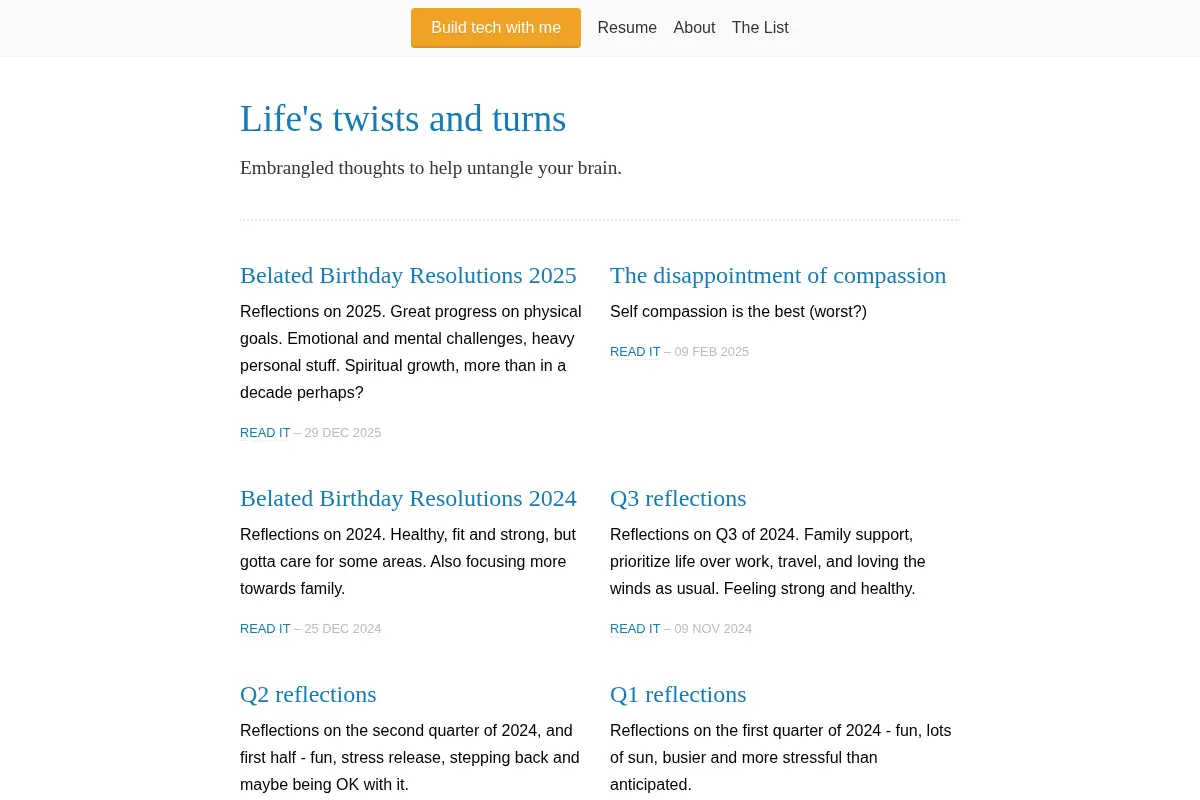 Life's twists and turns