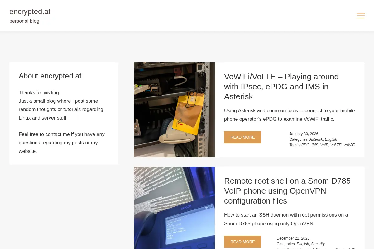 encrypted.at – Private tech and tutorial blog