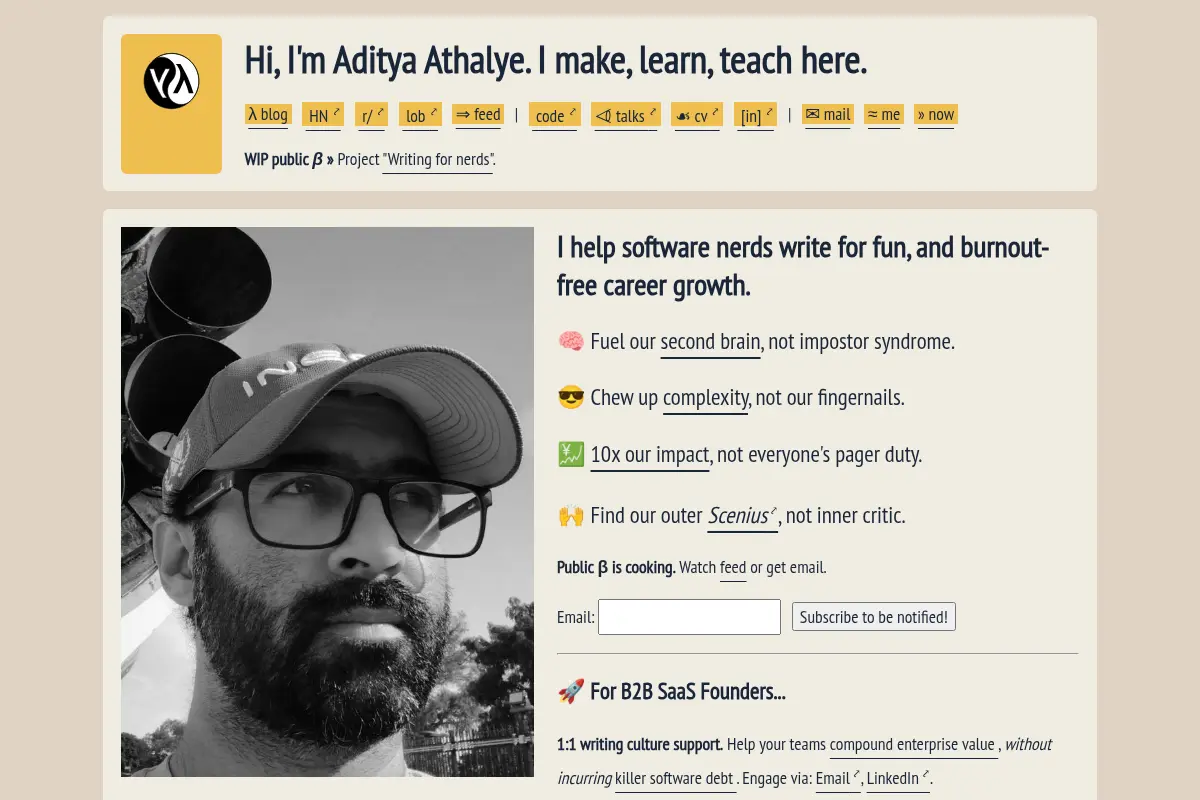 Hi, I'm Aditya Athalye. I make, learn, teach here.