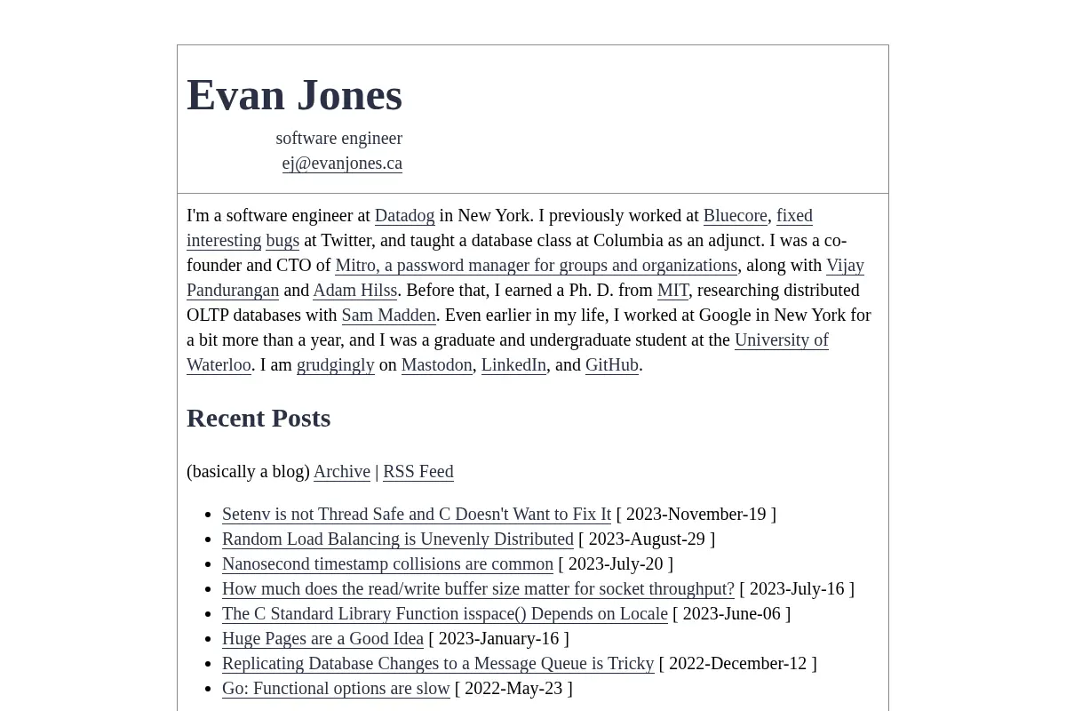 Evan Jones - Software Engineer | Computer Scientist