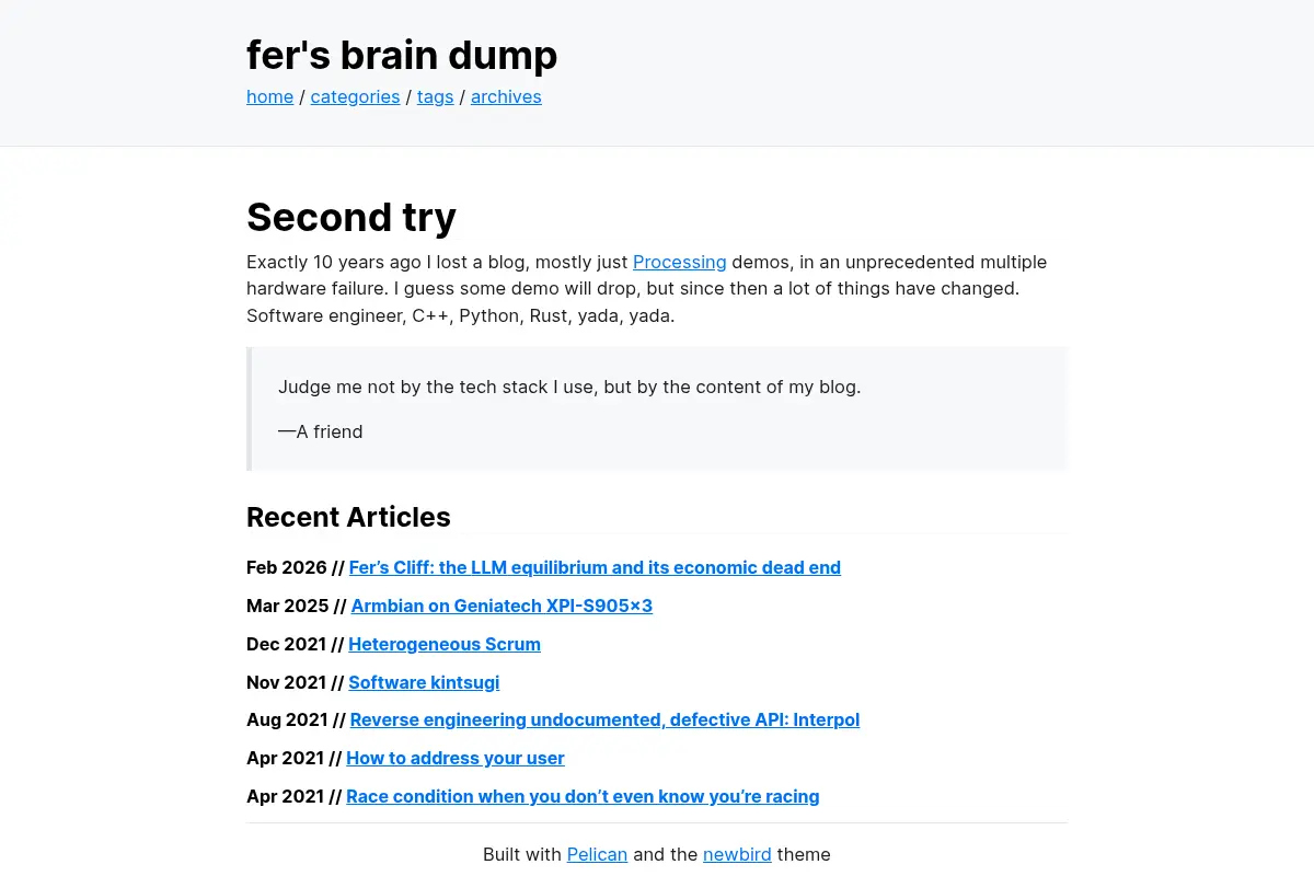 fer's brain dump