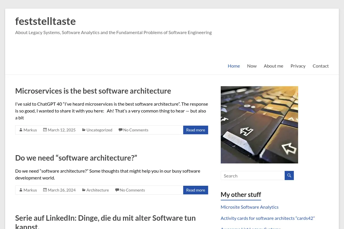 feststelltaste – About Legacy Systems, Software Analytics and the Fundamental Problems of Software Engineering