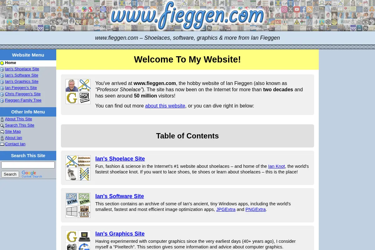Ian Fieggen's Shoelace Site