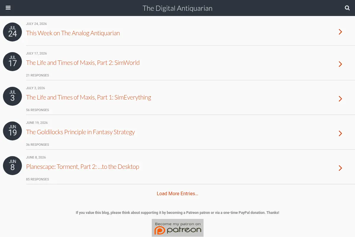 The Digital Antiquarian