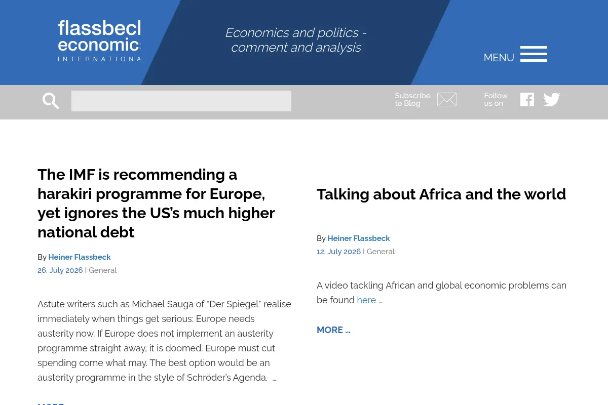 flassbeck economics international - Economics and politics - comment and analysis