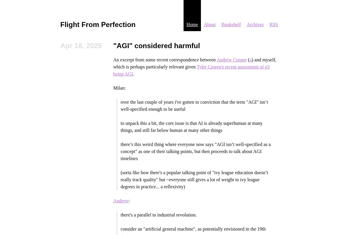 Flight From Perfection