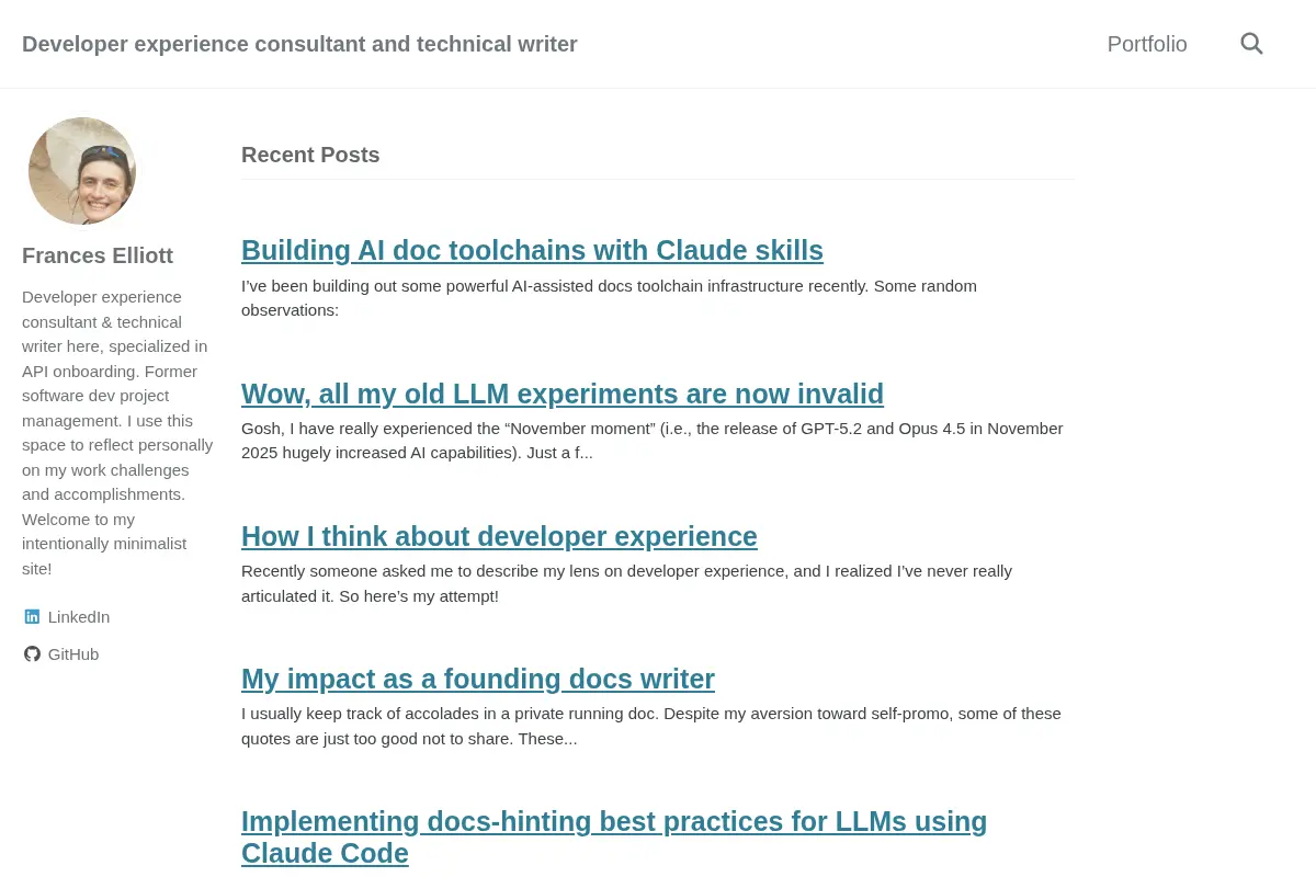 Frances Elliott – Developer Experience Consultant and Technical Writer