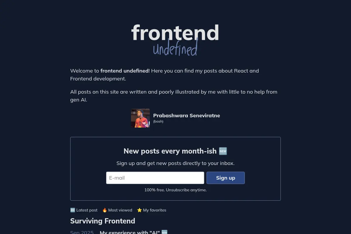 frontend undefined