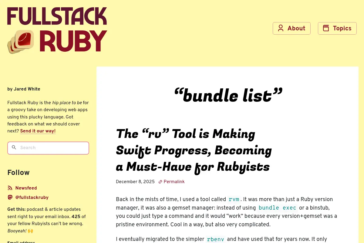 Fullstack Ruby