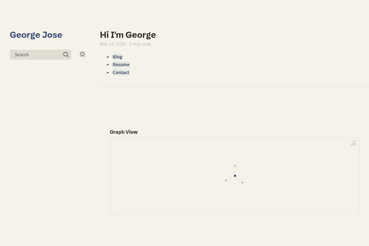 Hi I'm George