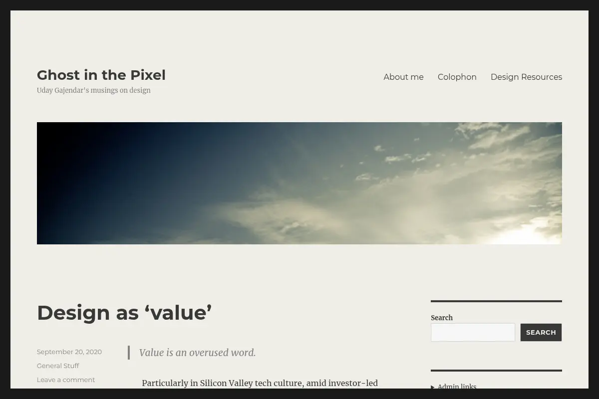 Ghost in the Pixel – Uday Gajendar's musings on design
