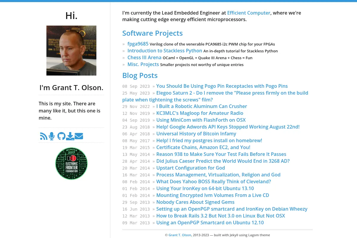 Grant T. Olson - Posts